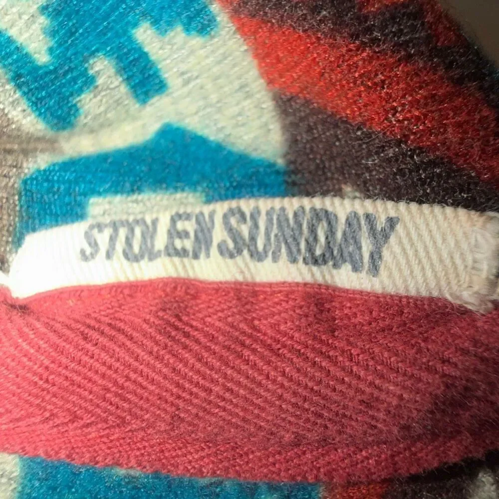 STOLEN SUNDAY Midweight Double Layer Tribal Print Infinity Scarf